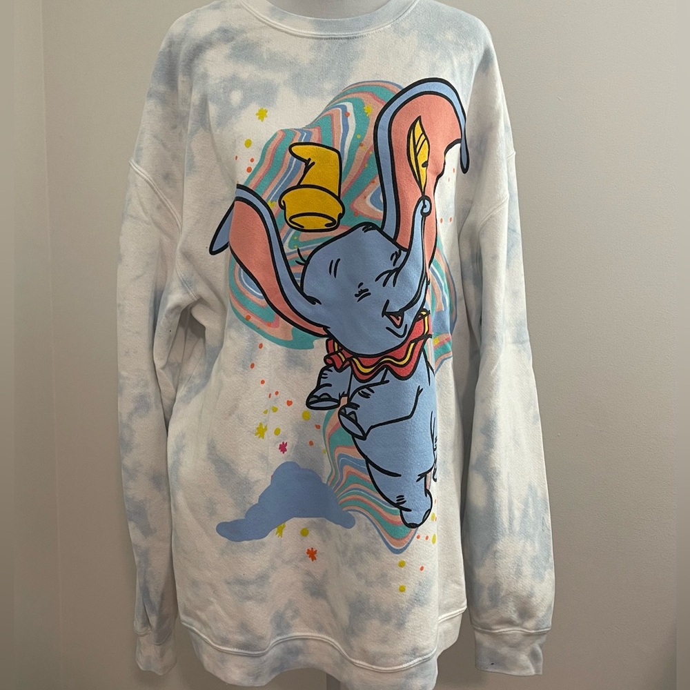 Disney Dumbo Tie-Dye Sweatshirt - Blue and Pink
